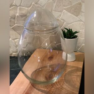 VINTAGE LIBBEY | Egg Shape Apothecary Jar Terrarium | Clear Glass